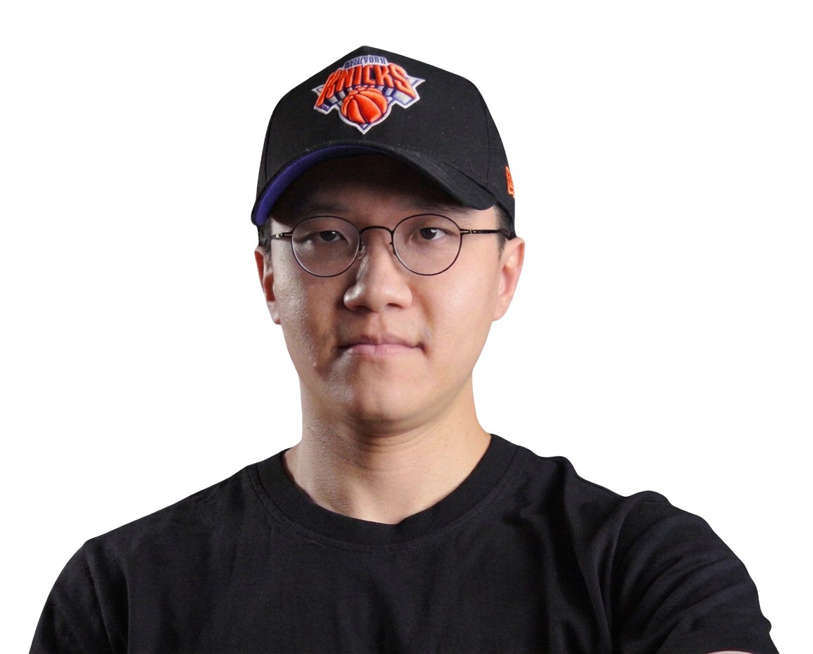No Offense host wearing a Knicks cap and glasses